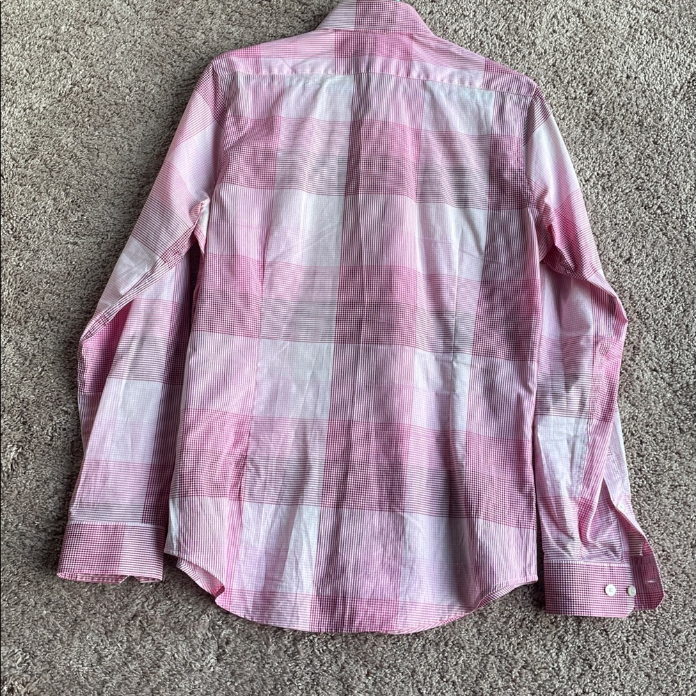Express Pink and White Striped Men's Shirt - Picture 6 of 7